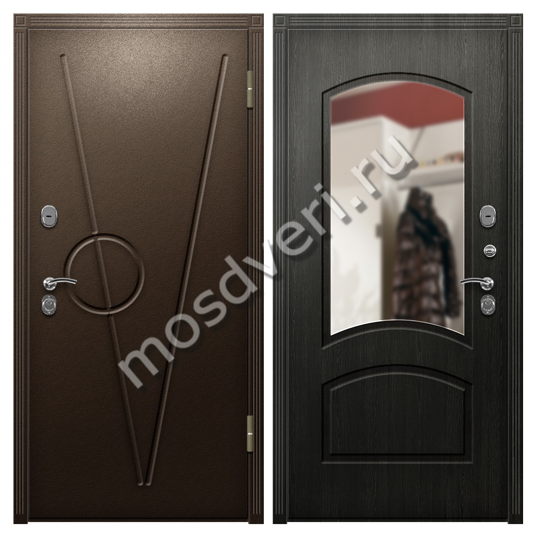 Дверь в квартиру из МДФ с зеркалом+порошок - купить от производителя Мосдвери Дверь в квартиру из МДФ с зеркалом+порошок