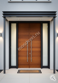 Широкая входная дверь металлическая коричневая - купить от производителя Мосдвери Широкая входная дверь металлическая коричневая